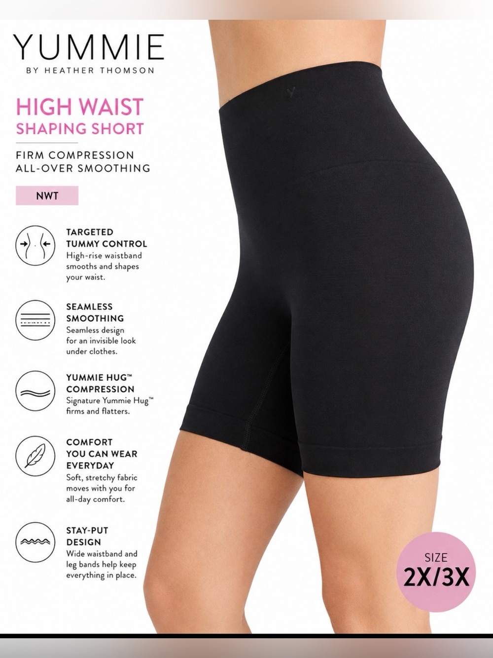 YUMMIE BY HEATHER THOMSON 2x/3x 
ISLA SHAPING SHORT- NWT